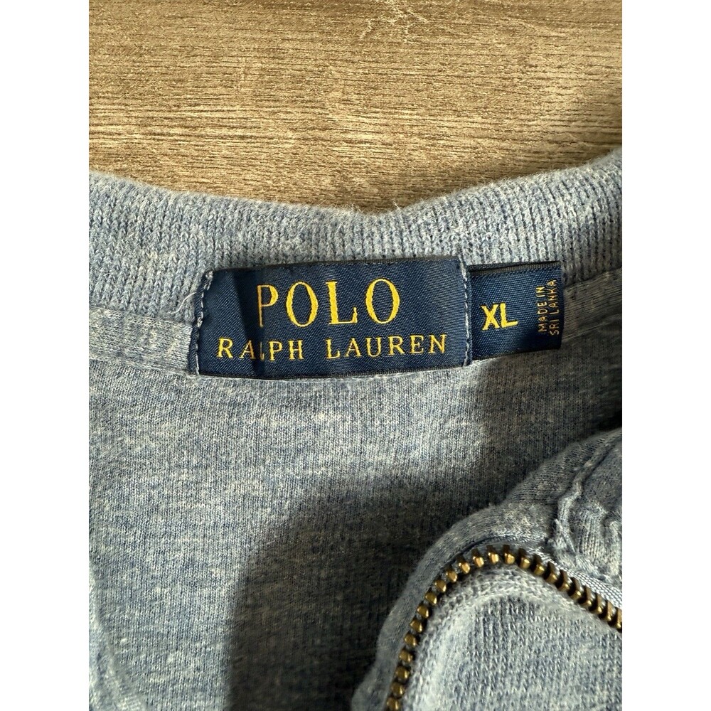 Polo Ralph Lauren 1/4 Zip Mock Neck Sweater Mens XL Gray Pony Cotton Pullover - Picture 2 of 6